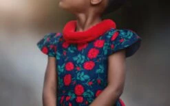 EVANGELINE DRESS NAVY ROSE FLORAL -Trish Scully Dresses Outlet Store newfloraldressdetail