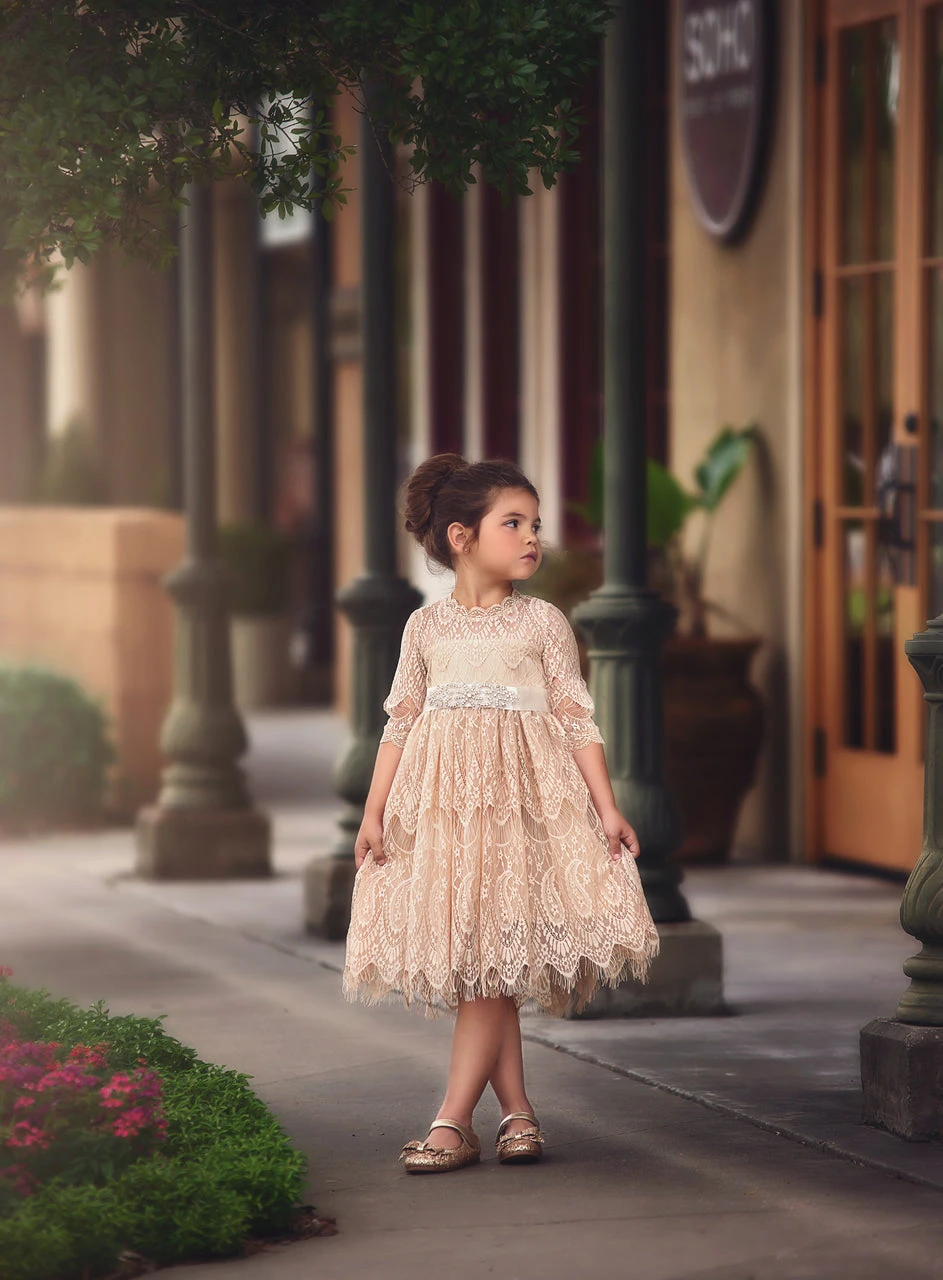 BELLA RAFAELA DRESS & BELT SET-BUTTERSCOTCH 3 BELLA RAFAELA DRESS & BELT SET-BUTTERSCOTCH - Image 3