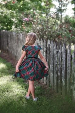 RORY DRESS EMERALD TARTAN -Trish Scully Dresses Outlet Store roryemt3